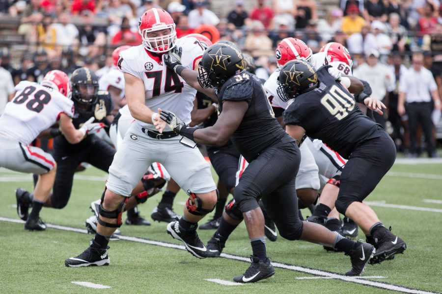 The Commodores play Georgia on Saturday, October 7, 2017. Photo by Claire Barnett 