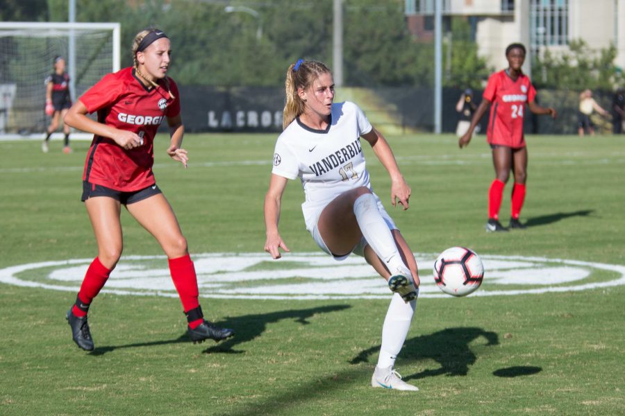 The Vanderbilt Soccer team plays UGA on Sunday, September 30, 2018. The Commodores won 5-0, extending their lengthy winning streak. (Hustler Multimedia/Claire Barnett)