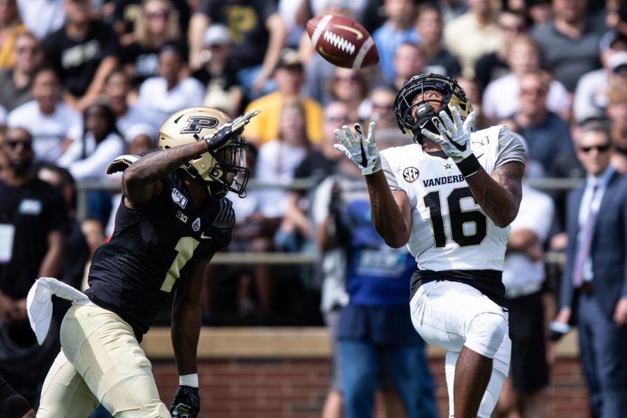 Vanderbilt falls 42-24 at Purdue on September 14, 2019. Photo by Hunter Long