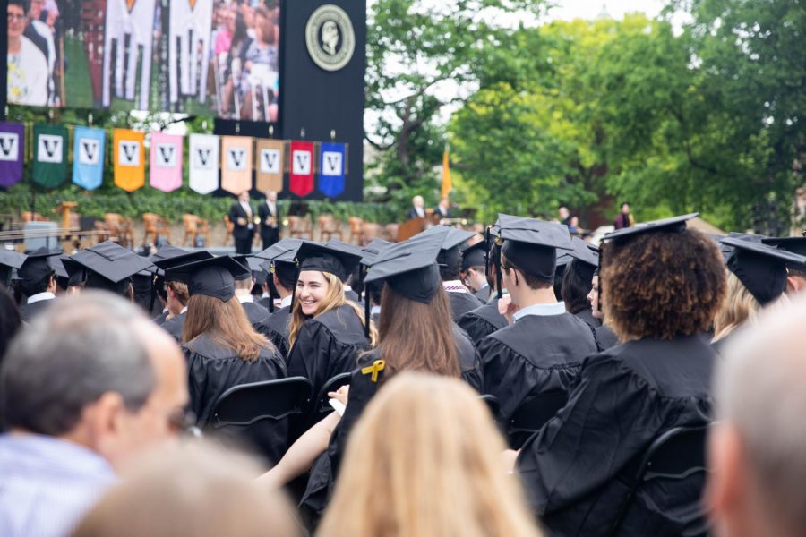 Students gather for commencement May 2019.
