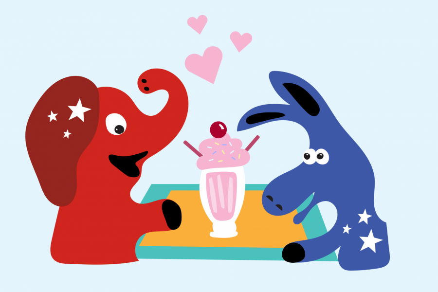 Save a seat for politics in your friend group. (Hustler Communications/Zoe Yarbrough and Emery Little)