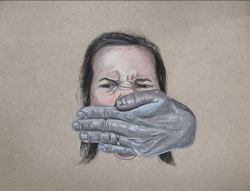 "All women, no matter their story, should have bodily autonomy. We are not objects, and our bodies are not a playground for insulting, heartless and inhumane legislation." (Artwork courtesy Emma Estes)