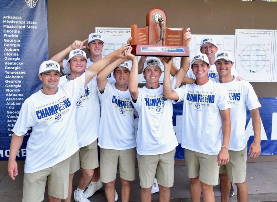 Vanderbilt men's golf wins its first SEC Championship since 2017. (Twitter/@VandyMGolf)
