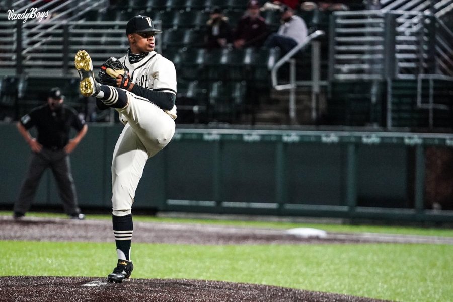 Christian Little delivers a pitch in a game on April 13
