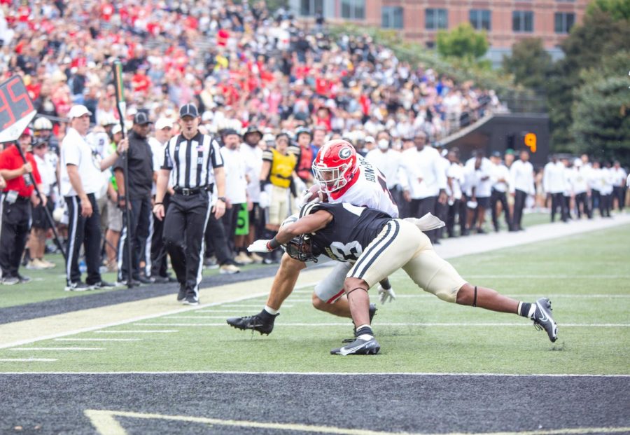 The Vanderbilt Commodores were no match for No. 2 Georgia on Saturday as they were beaten handily 62-0 on Sept. 25. (Hustler Multimedia/Mattigan Kelly).