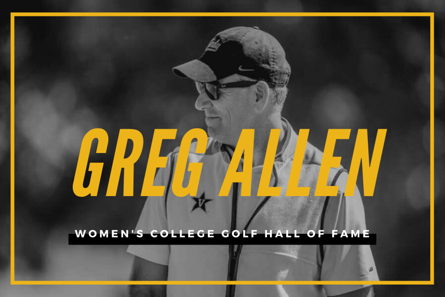 Vanderbilt's Greg Allen prepares to be inducted into the Women's Golf Association Coaches Hall of Fame.