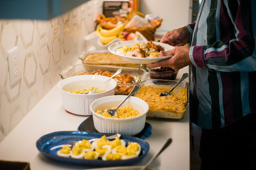 A Thanksgiving serving station at the Little household, as photographed on Nov. 25, 2021. (Hustler Staff/Emery Little)