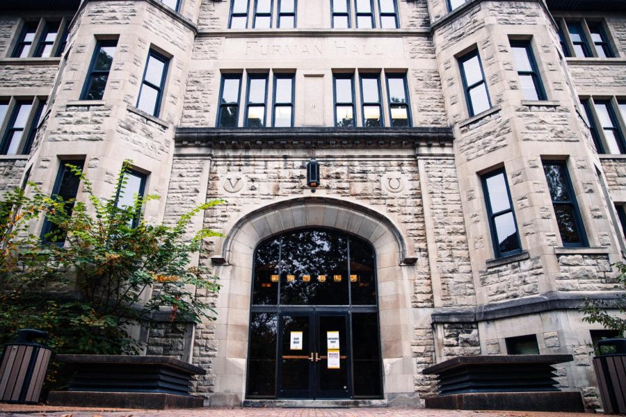 Furman Hall, as photographed on Oct. 27, 2020. (Hustler Staff/Hunter Long)