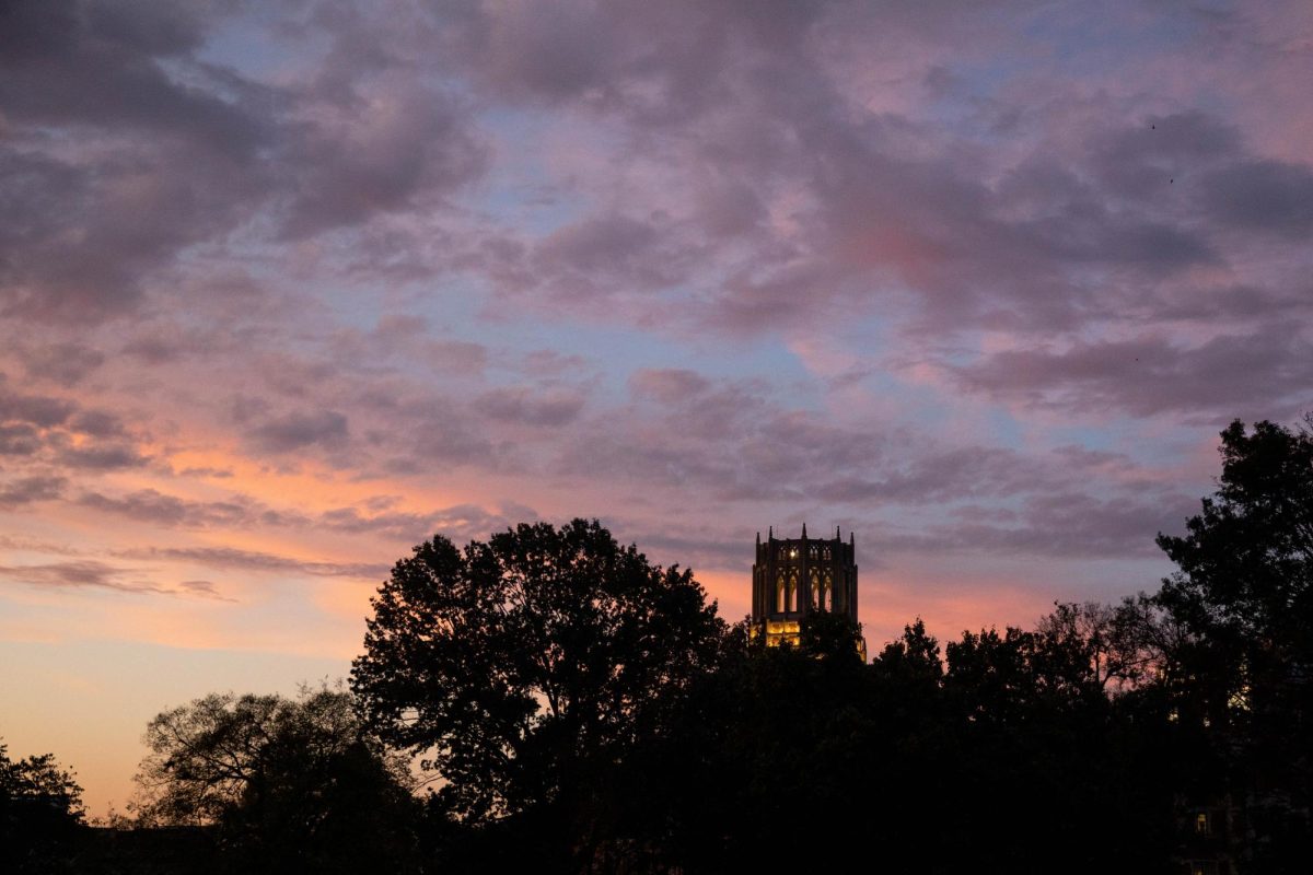 Silhouette of E. Bronson Ingram Residential College, as photographed on May 16, 2020. (Hustler Multimedia/Emily Gonçalves)