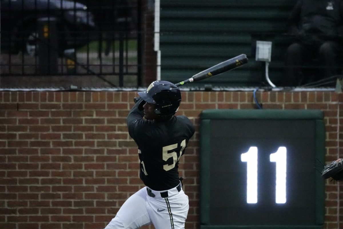Former Commodore and Orioles prospect Enrique Bradfield Jr. hitting on March 8, 2023. (Hustler Multimedia/Lindsey Jorda)
