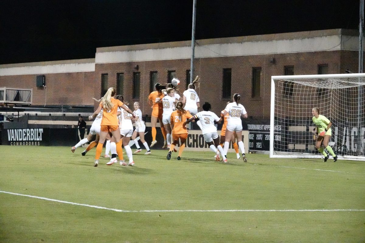 Vanderbilt defending a corner against Tennessee on Oct. 26, 2023. (Hustler Multimedia/Ashley Hofflander)