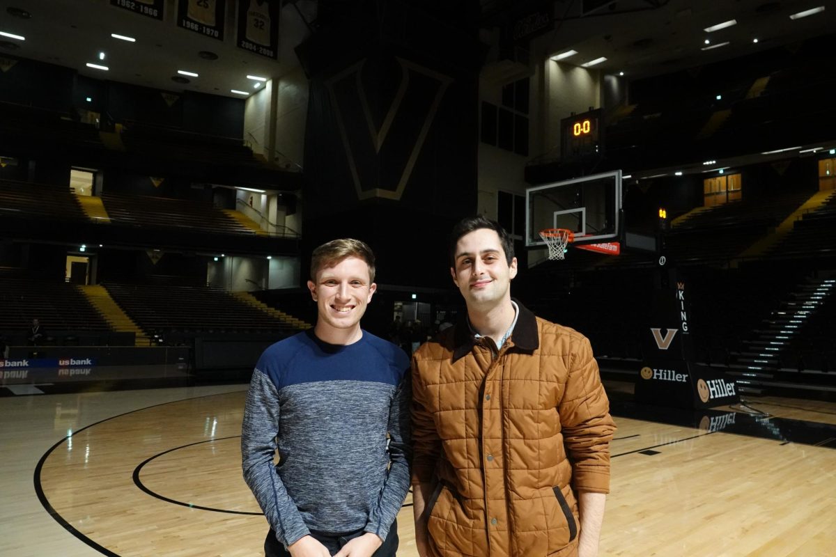 Deputy Sports Editor Frankie Sheehy (left) and Sports Editor Andrew Wilf (right) discussed Vanderbilt's 73-60 loss on Dec. 6, 2023. (Hustler Multimedia/Lana English)