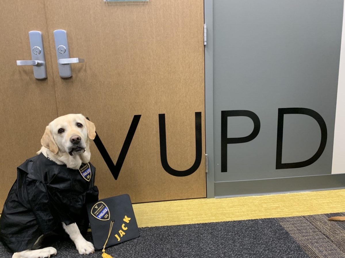 Make a furry friendship with the canine face of Vanderbilt: Officer Jack and his handler, Sergeant Shaneithia Lewis.