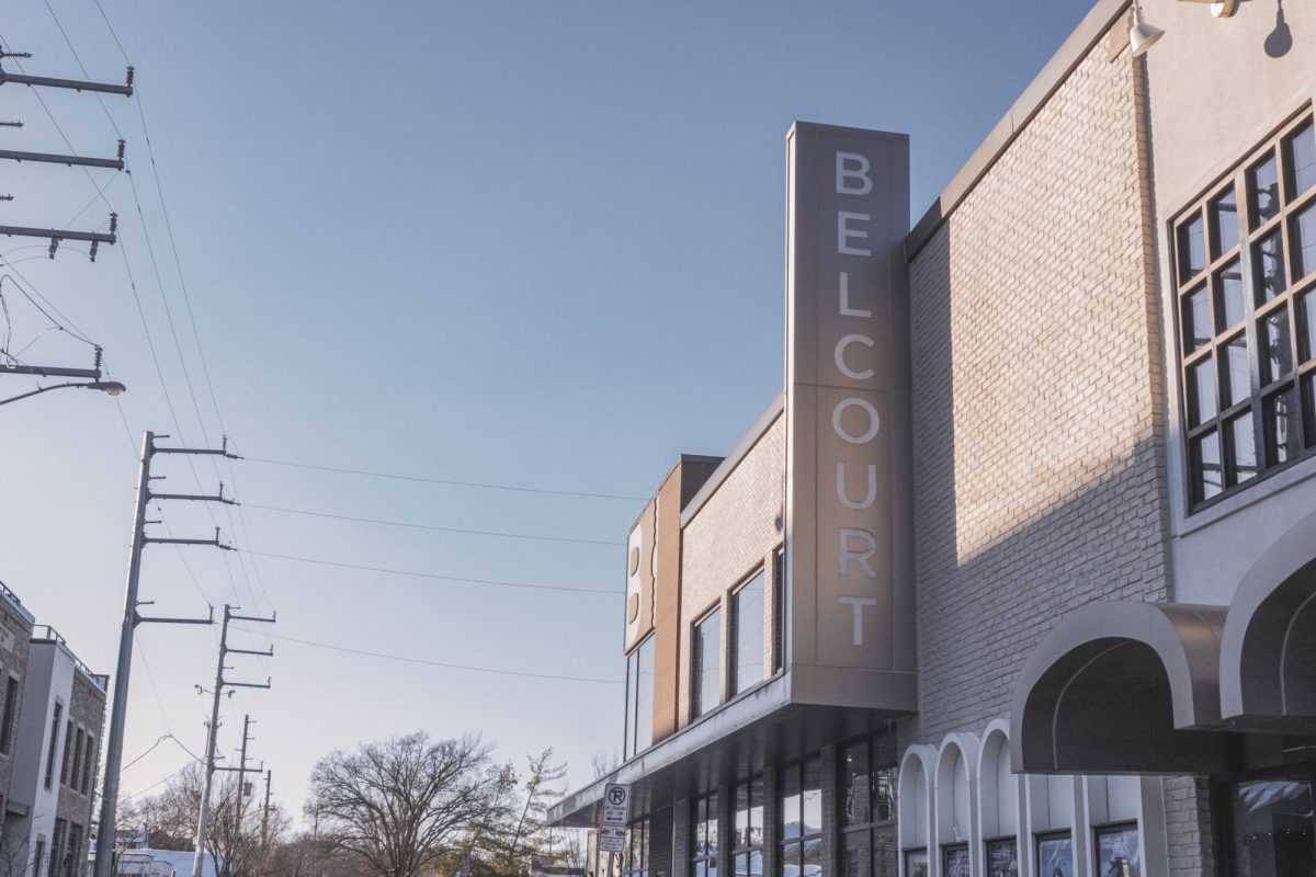 Belcourt theater on a cold afternoon, as captured on Jan. 20, 2024. (Hustler Multimedia/Payton Ohler)