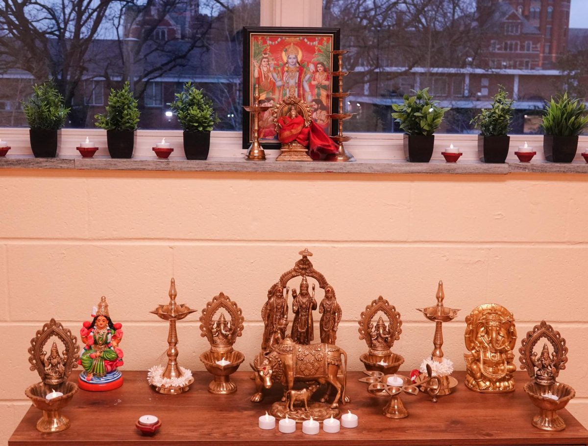  Layout of statues or "murtis" of Hindu deities at the prayer space, as photographed on Feb. 22, 2024. (Hustler Multimedia/Urmika Nandwani)

