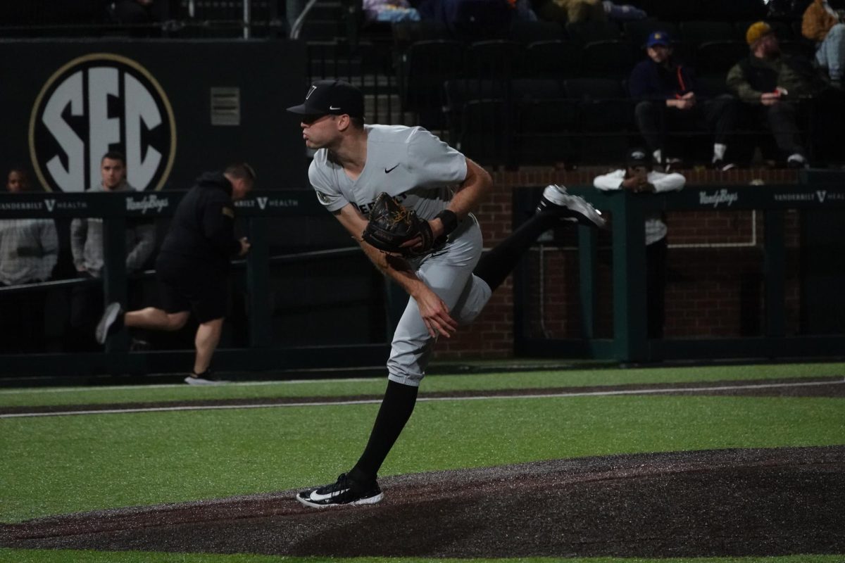 VandyBoys pitcher fires a strike, as photographed on Feb. 20, 2024. (Hustler Multimedia/Alessandra Salvini) 