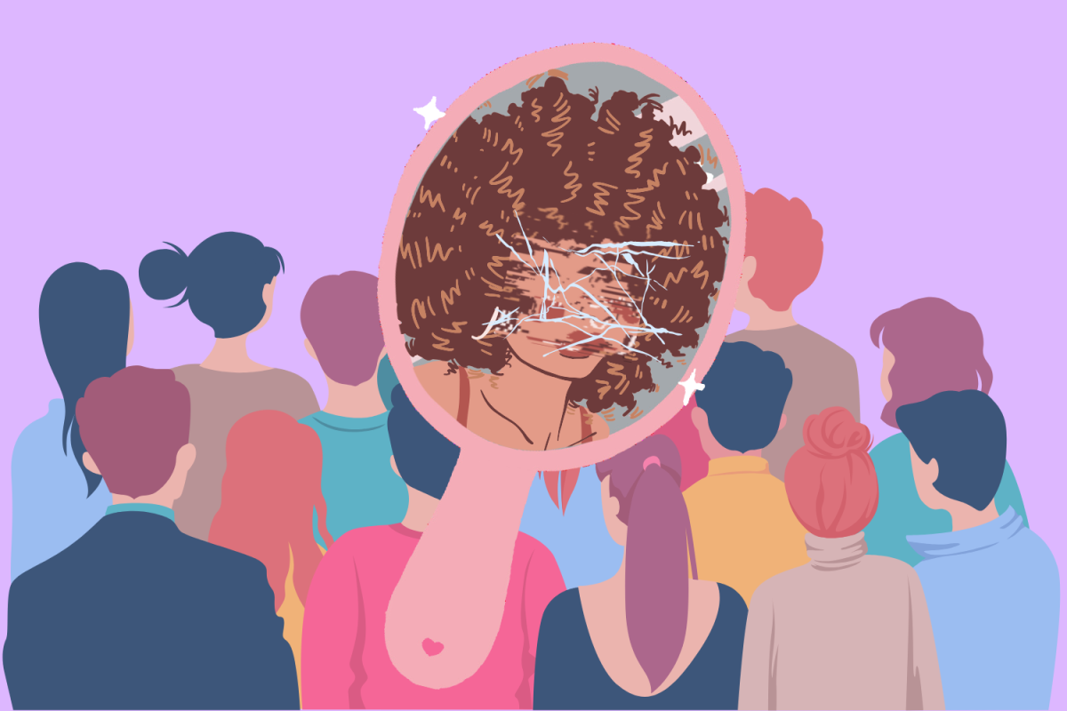 A graphic depicting a woman in a mirror (Hustler Multimedia/Sam El-Shamma) 