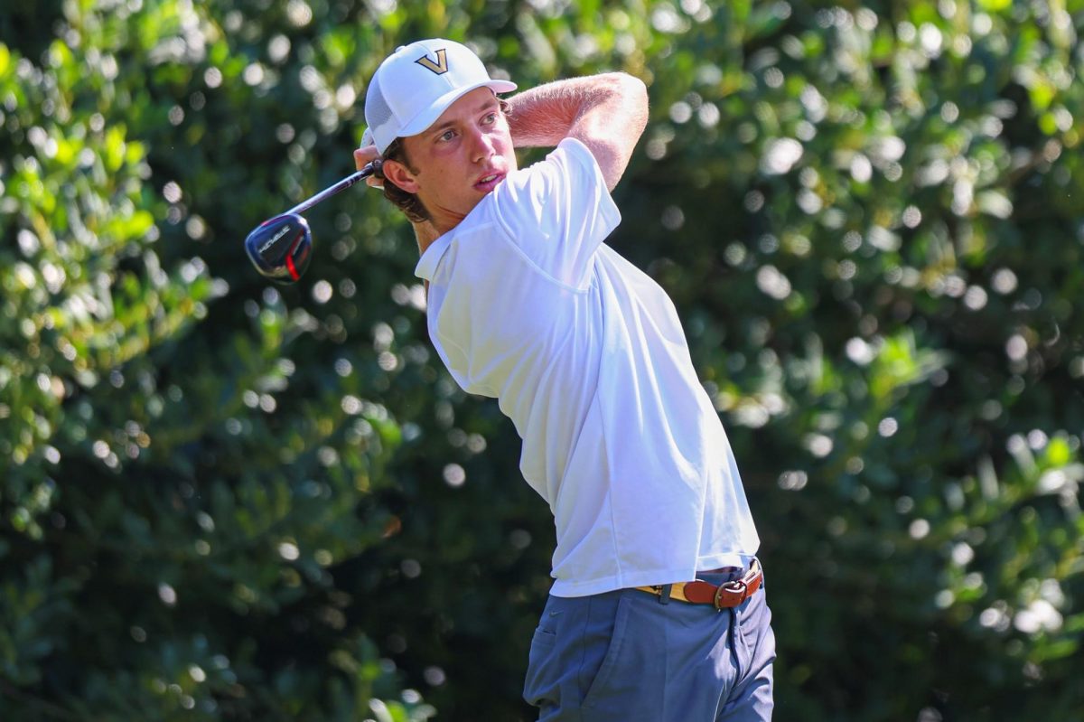 Jackson Van Paris swinging his 3-wood. (Vanderbilt Athletics)