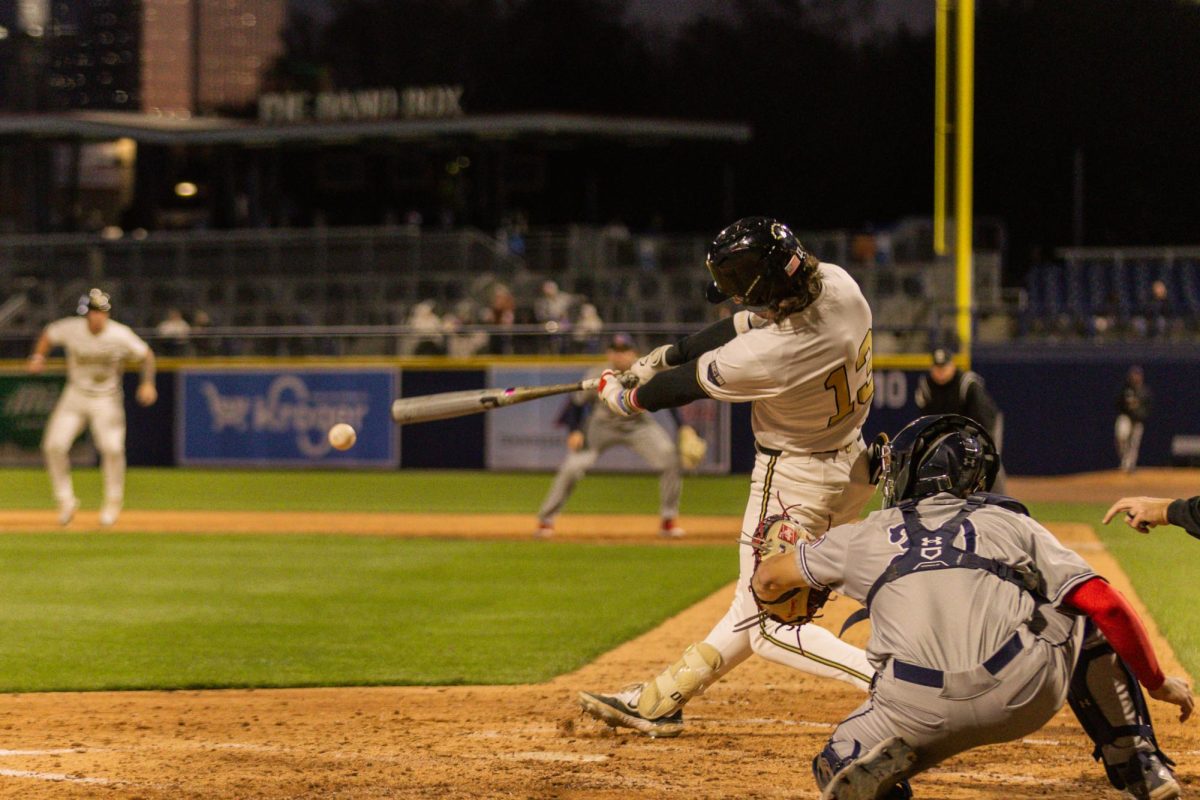 Jonathan Vastine swings at a pitch during Vanderbilt's game against Belmont, as photographed on March 19, 2024. (Hustler Multimedia/Josh Rehders)