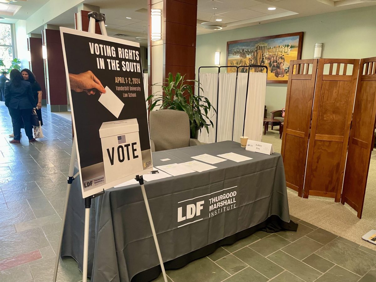"Voting Rights in the South" symposium at the Vanderbilt Law School, as photographed on April 2, 2024. (Hustler Staff/Brina Ratangee)