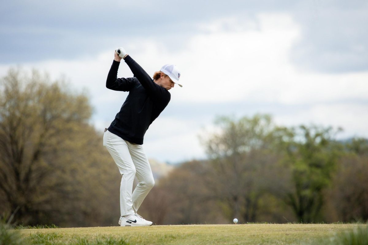 William Moll tees off at the Mason Rudolph Championship, as photographed on April 5, 2024. (Vanderbilt Athletics)