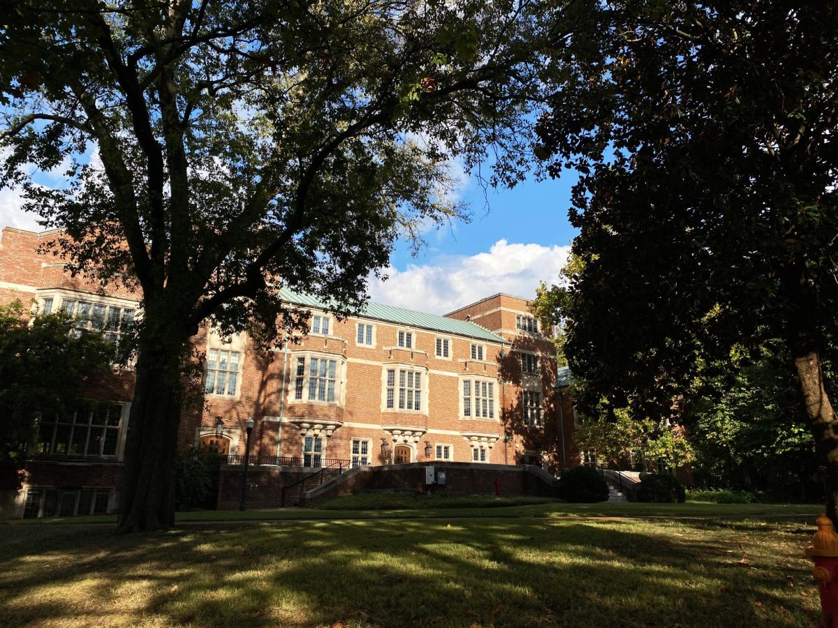 Alumni Hall in direct sunlight, as photographed on Sept. 14, 2024. (Hustler Multimedia/George Albu)